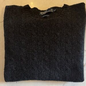 Polo by Ralph Lauren Men's Charcoal Cashmere Crewneck Sweater